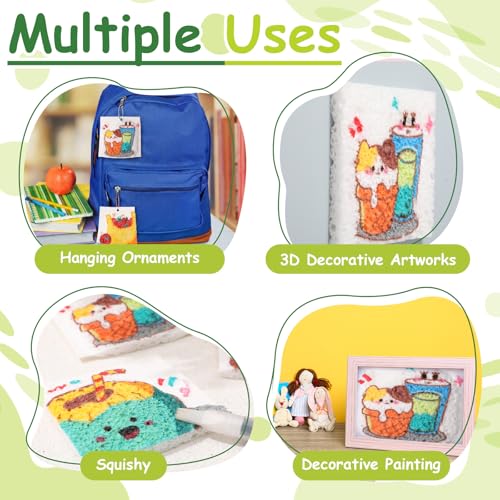Dunzoom 100 Pcs Square Magic Puffy Paint Paper 3.35 * 3.35 in Magic Foam Texture Painting Kit Foam Texture Paper 3D Drawing Sponge Canvas DIY Art and Craft Supplies Kids - size: 3.35 x 3.35 in, style: Square