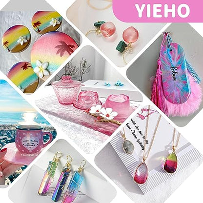 YIEHO UV Resin 1000g -Bulk Upgraded Crystal Clear Hard UV Fast Curing Epoxy Resin Supplies for Craft Jewelry Making 1KG - size: 1000g