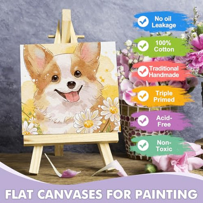 FUMILE Canvas Boards for Painting 8x8, 6 Pack Canvases for Painting Primed Acid Free Blank Canvas Panels for Painting Canvas for Classroom and Painting Parties. - size: 8x8in