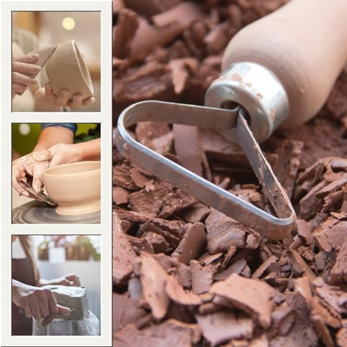TEMONTIAN Pottery Tool Kit，Clay Sculpting Tools,43 Pcs Double Sided Pottery Wheel Tools for Adults，Pottery Carving Tools，Pottery Kiln Tools At Home，Ceramics Tools Set with Carrying Case Bag and Apron - color: BLACK