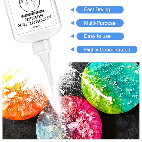 White Alcohol Ink for Epoxy Resin - 4 Ounce White Color Alcohol-Based Resin Ink for Resin Petri, Resin Tumblers, Coaster Making, White Alcohol Paint Epoxy Resin Pigment for Painting, Yupo, Resin Art