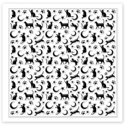 CHGCRAFT Cat Polymer Clay Texture Sheets Moon Stars Texture Stamp Sheets Silicone Texture Stamp Clay Texture Mat Texture Sheets for Polymer Clay Jewelry and Clay Earrings Tools - style: Cat