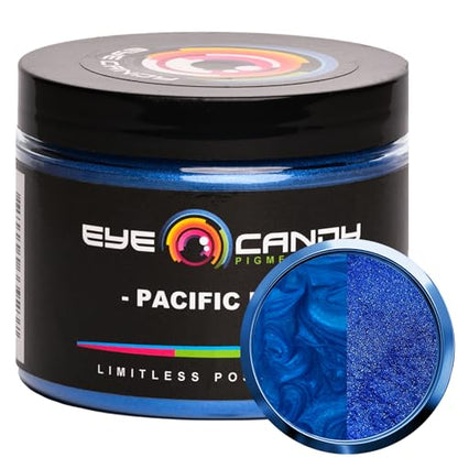 Eye Candy Pigments Premium Blue Mica Powder - Pacific Blue (50gr) - for Epoxy, Resin, Soap, Paint, Woodworking, Acrylic Pouring, Bath Bombs, Fishing Lures - DIY Arts and Crafts Additive - color: Pacific Blue
