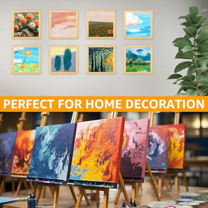 24 PCS Wood Panels for Painting 6x6 Inch Wood Canvas Boards Wooden Canvas Pine Wood Panel for Oil Painting DIY Drawing Pouring Art Projects