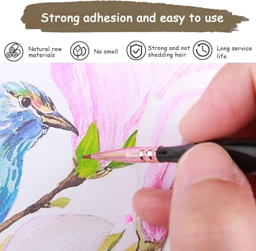 Miniature Paint Brushes Set,10pcs Detail Paint Brushes for Fine Detailing Art Painting, Small Tiny Brushes for Acrylic, Paint by Number, Figurine, Craft, Models