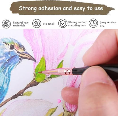 Miniature Paint Brushes Set,10pcs Detail Paint Brushes for Fine Detailing Art Painting, Small Tiny Brushes for Acrylic, Paint by Number, Figurine, Craft, Models