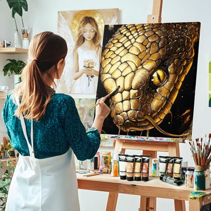 AUREUO Pearl Gold Acrylic Paint, 4 Fl Oz / 120ml Single Tube, Rich Pigment Metallic Craft Paints for Canvas, Rocks, Wood, Ceramic, Fabric - color: Pearl Gold, size: 4 Fl Oz (Pack of 1)