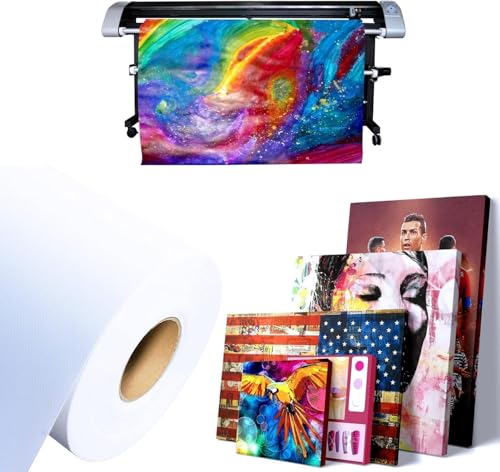 Professional Matte Canvas Roll Long Unstretched Canvas Roll Wide Format Inkjet Printer, Perfect for Fine Art, Photography, rchival Quality Prints, Epson Canon HP(200GSM Polyester 24" x100ft) - color: 1 Roll, size: 200GSM Polyester 24"x100ft