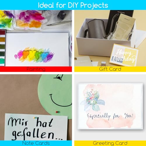 MEEDEN 4" x 3" Blank Watercolor Paper Cards, 50 Pcs Cold Press Mini Watercolor Paper Bulk, 100% Cotton Watercolor Postcards for Adults & Students (140lb/300gsm), 5×10 Sheets