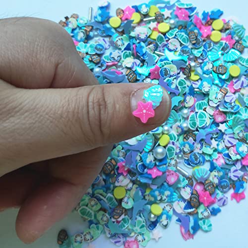 40g Mini Oceans Polymer Slices Adults Nails Slices Art Design Supplies DIY Craft (Oceans) - color: Oceans