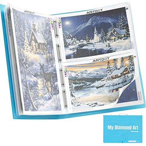 ARTDOT A1 Storage Book for Diamond Painting Kits, Diamond Art Portfolio Folder for Diamond Painting Accessories with 13 Pockets, 26 Views Protectors (34x25.4inches) - size: A1:34x25.4 inches