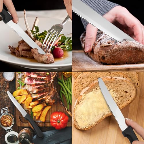 36 PCS Steak Knife Set - Stainless Steel Steak Knifes 8.7 Inch with Dishwasher Safe Steak Knoves,Metal Steak Knife,Dinner Knife Silverware for Home,Kitchen or Restaurant - size: 36PCS Steak Knife