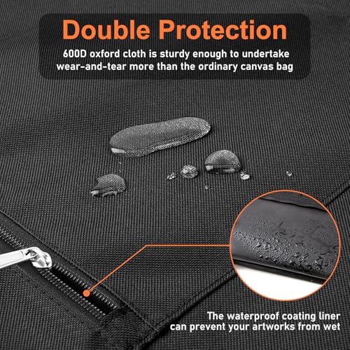 GOTIDEAL Large Art Portfolio Bag, 24x36 Inches Waterproof Art Portfolio Case with Shoulder & Handle Carry, Storage Carrying Bag for Professional Artwork Sketch Drawing Canvas Photography Poster - size: 24"x36"