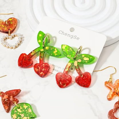 104Pcs Resin Molds Set for Women, Cute Designs with Accessories, Silicone Jewelry Molds for Resin Epoxy Keychain Earring Pendant Crafts Making - color: 104Pcs Resin Jewelry Molds
