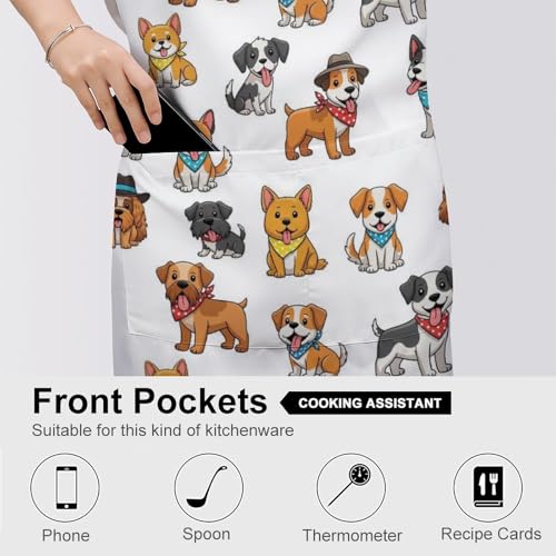 Cooking Apron for Adults with Pockets, Waterproof Oil Resistant Bib for Kitchen Restaurant BBQ Baking - color: Style (340)