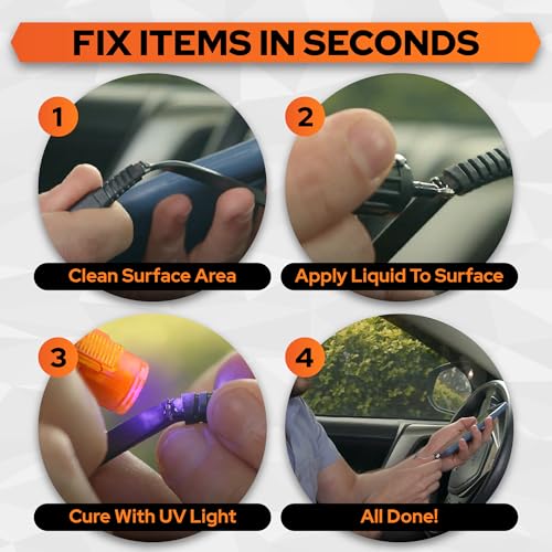 Bondic UV Liquid Plastic Welder, Super Glue, Cures Quickly, UV Resin Kit with Light for Home, Plastic, Jewelry (LED Light & Liquid Cartridge in a Tin Case)