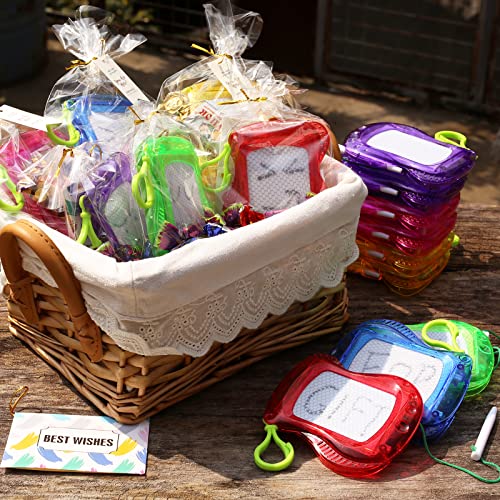 30 Pack Mini Magnetic Drawing Board for Kid(6 Colors), Keychain Clip Doodle sketch Writing Pad Goody Bag Filler, Toy Bulk for Toddler Rainbow Birthday Party Favor Classroom Supplies Treasure Box Prize