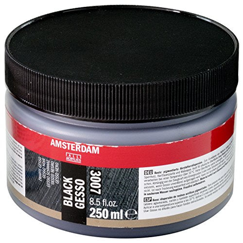 Tarrence Gesso Amsterdam Acrylic Medium Black Gesso T2417-3007 8.5 fl oz (250 ml) - color: black gesso
