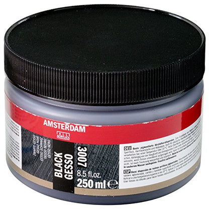 Tarrence Gesso Amsterdam Acrylic Medium Black Gesso T2417-3007 8.5 fl oz (250 ml) - color: black gesso