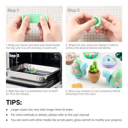 Shuttle Art 117 PCS Polymer Clay Kit, 95 Unique Colors & Extra Basic Colors, 5 Carving Tools, Non-Toxic, Non-Sticky, Small Block, Ideal Gift for Kids