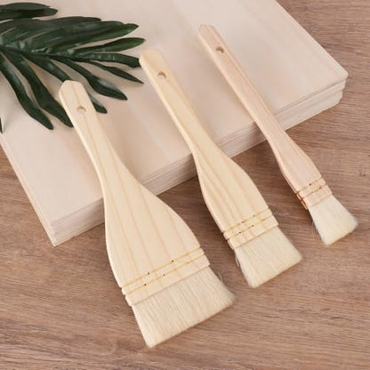 Artist's Choice Hake Paint Brush Set - Pack of 12 Flat Hake Brushes (1in/2in/3in), Crafted with Premium Goat Hair Bristles, Ideal for Watercolor, Wash, Ceramic and Pottery Painting - size: 12 Pack (1in/2in/3in)