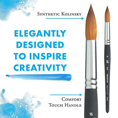 Princeton Aqua Elite, Series 4850, Synthetic Kolinsky Watercolor Paint Brush,Round, Size 16 - size: Size 16
