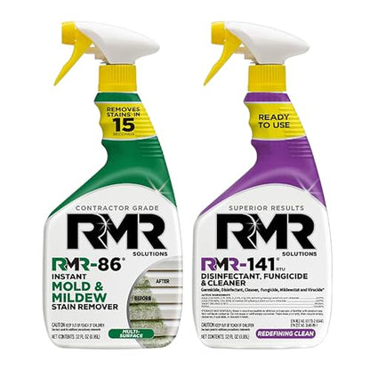 RMR Brands DIY Mold & Stain Remover Bundle, Complete Mold Killer & Mildew Prevention Kit, Disinfectant Spray, Includes 2-32 fluid ounce Bottles - size: 32 Fl Oz (Pack of 2)
