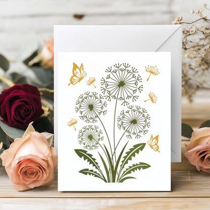 2 Sheets Dandelion Butterfly Silk Screen Stencil, Nature Floral Self-Adhesive Silk Screen Printing Stencils Reusable Mesh Stencil for Painting on Wall, Wood, T-Shirt, Home Craft Decor - style: Dandelion