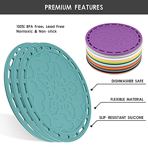 Silicone Trivets Mats Big Round Silicone PotHolder Hot Pads and Trivets for Hot Dishes and Hot Pots Holder, Hot Mats for Countertops, Tables, Spoon Rest Set of 3 Color Yellow - color: L: Yellow