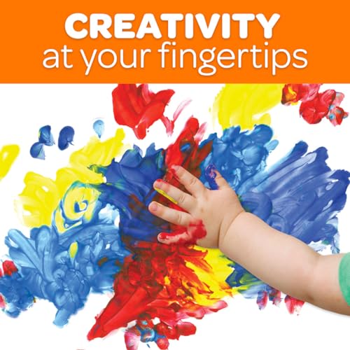Crayola Washable Finger Paints (6ct), Teacher Classroom Must Haves, Toddler Paint Set, Nontoxic Finger Paint for Kids, Arts & Crafts Supplies for Toddlers [Amazon Exclusive]