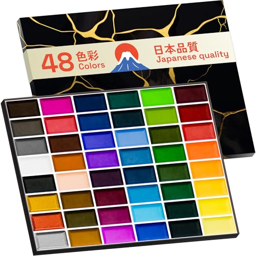 ARTISTRO Professional Watercolor Paint Set for Adults - 48 Pigment-Rich Colors, XL Pans, ASTM-I Lightfastness, High Tinting Strength Watercolor Set for Professionals made by professionals - color: 48 Colors