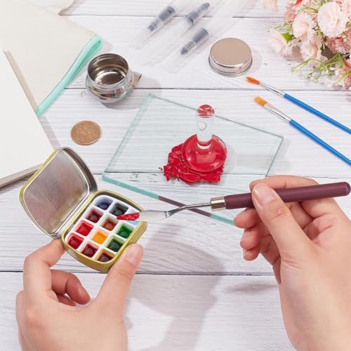 NBEADS 13 Pcs Watercolor Paint Making Tools, with Sketch Notebook Watercolor Paint Muller Glass Muller Slab Painting Brushes Palette Tin Cases for DIY Painting