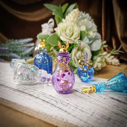 Fantasy Creatures & Potion Bottle Silicone Molds Kit—Make Mythical Dragons, Phoenix & Magic Vials Using Resin, Clay, Wax or Chocolate for Crafts, Jewelry & Cake Decorating