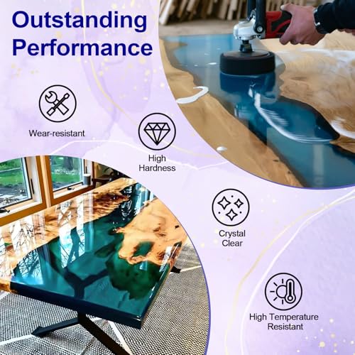 JANCHUN Crystal Clear Epoxy Resin Kit 1 Gallon, Bubble-Free, Anti-Yellowing, Self Leveling Easy Mix 1:1 Coating and Casting Resin for Table Top, Molds, Tumbler Crafts, Painting, Jewelry, DIY Gifts - size: 1 Gallon