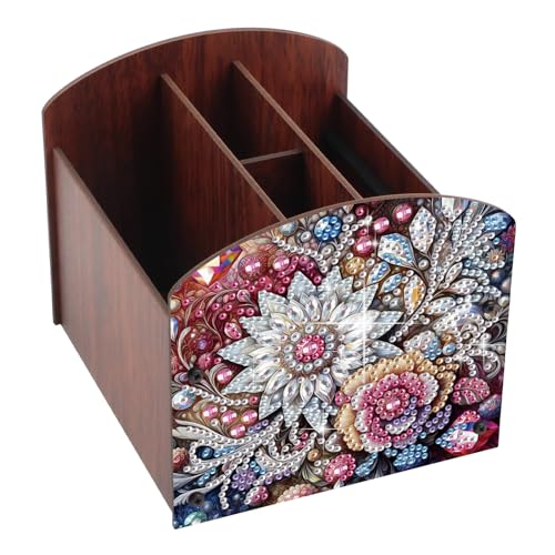 Diamond Painting Kit Storage Box, Flower 5D DIY Open Multi-Compartment Organiser Box, for Storing Desktop Items, Handmade Creative Gift - color: Flower