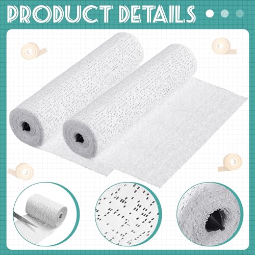 Heentan 6 Rolls Plaster Strips Plaster Gauze Bandages Blank Cloth Wrap Rolls for DIY Hobby Crafts, Belly Cast, Body Molds, Mask Making, Scenery Art(8 x 106 Inches) - size: 8 x 106 Inch