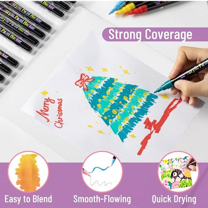 Mr. Pen- Acrylic Paint Markers, 32 pcs, Colorful | Acrylic Paint Pens for Rocks, Wood, Canvas, Stone, Glass, Ceramic Surfaces