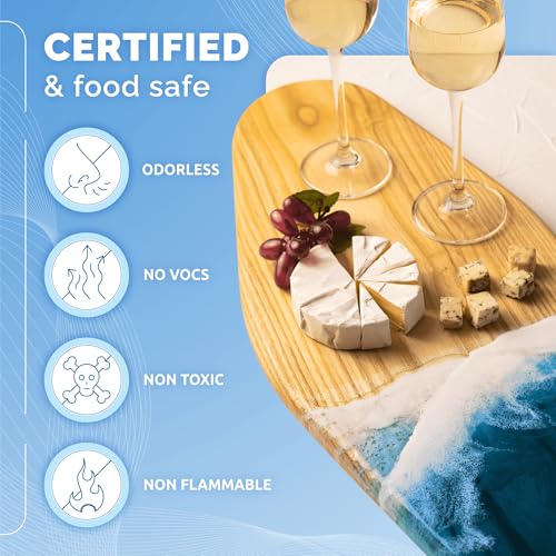 CRAFT RESIN 64 Oz Crystal Clear Epoxy Resin Kit with Pumps - Food Safe & UV Resistant for DIY Art, Wood, Jewelry Making, Coasters, Mold Casting Resin Epoxy - Low Viscosity for Beginners & Pros - size: 64 Oz