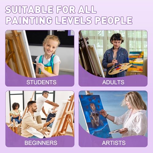 FUMILE Canvas for Painting 18x24, 4 Pack Large Stretched Canvas for Painting-5/8 in Profile Primed White Blank Painting Canvas Value Pack for Oil & Acrylic Paint - size: 18x24IN