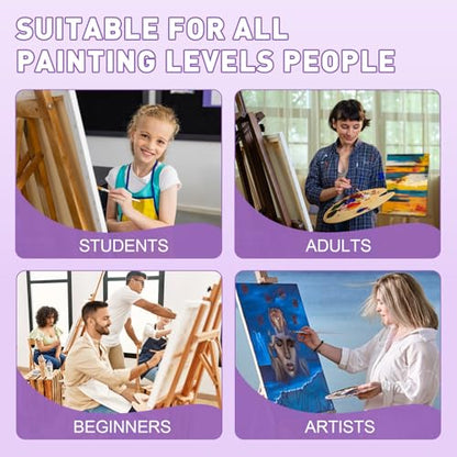 FUMILE Canvas for Painting 18x24, 4 Pack Large Stretched Canvas for Painting-5/8 in Profile Primed White Blank Painting Canvas Value Pack for Oil & Acrylic Paint - size: 18x24IN