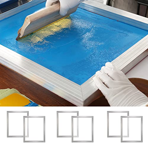 VEVOR Screen Printing Kit, 6 Pieces Aluminum Silk Screen Printing Frames, 20x24inch Silk Screen Printing Frame with 305 Count Mesh, High Tension Nylon Mesh and Sealing Tape for T-Shirts DIY Printing - size: 20x24inch