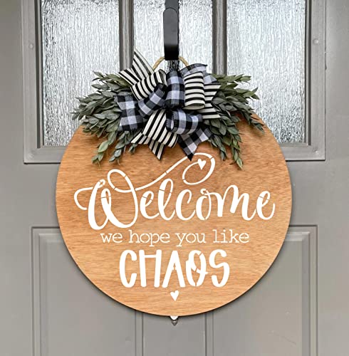 Funny Welcome Stencils for Painting Sarcastic Round Stencil Large Gather Stay Awhile Templates for Door Hanger,Doormat, Porch Sign, Wreath - style: Funny