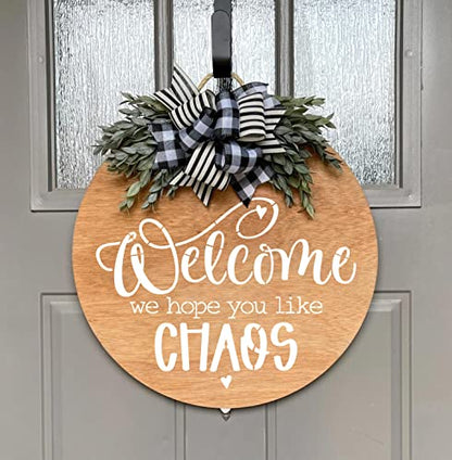Funny Welcome Stencils for Painting Sarcastic Round Stencil Large Gather Stay Awhile Templates for Door Hanger,Doormat, Porch Sign, Wreath - style: Funny