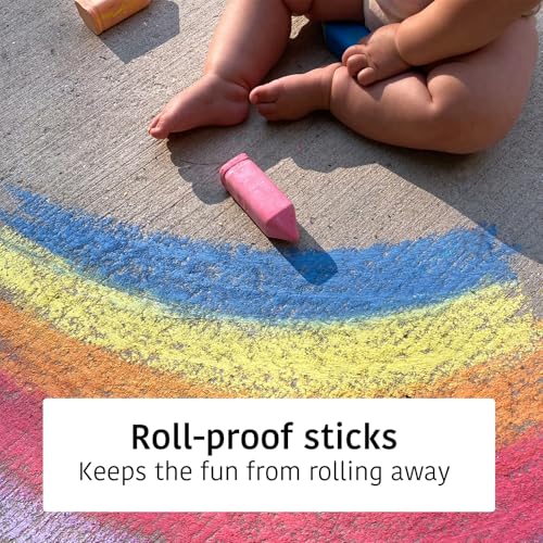Urban Infant Non-Toxic Sidewalk Chalk for Toddlers and Kids - Washable Outdoor Jumbo Chalk - Rainbow - color: Rainbow