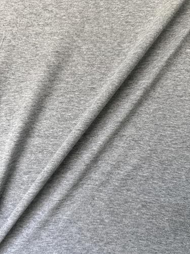 Cotton Jersey Spandex Fabric - Soft - Breathable - All Way Stretch Fabric - Medium Weight - Perfect Choice for Baby Grow, Tshirts, and Cotton Jersey Sheets - 58 Inches Wide - 1 Yard (Heather Gray) - color: Heather Gray