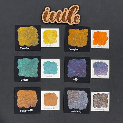 IUILE Handmade Watercolor Paints - Halloween 2021 Half Pan Set (6 colors) - color: Halloween 2021