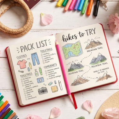 Prudiut Hardcover Pocket Sketchbook, 5" x 5" Square Mini Sketchbook, 98lb/160gsm Heavyweight Tiny Sketch Book, 80 Sheets Small Travel Drawing Journal for Adults, Artist, Ideal for Gift (Red) - color: Red