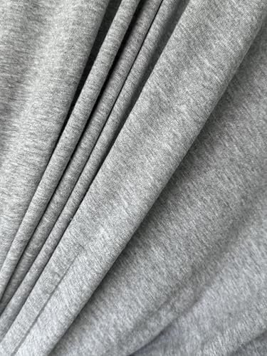 Cotton Jersey Spandex Fabric - Soft - Breathable - All Way Stretch Fabric - Medium Weight - Perfect Choice for Baby Grow, Tshirts, and Cotton Jersey Sheets - 58 Inches Wide - 1 Yard (Heather Gray) - color: Heather Gray