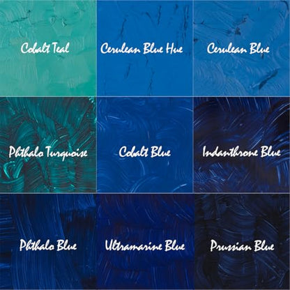 Gamblin Artist Oil Paint Set For Professionals - BLUE SET - 37ml Tubes - color: Blue