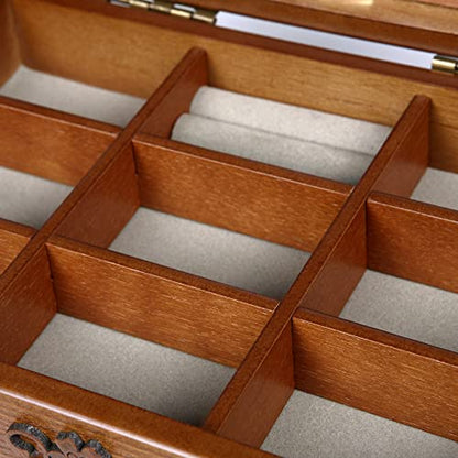 Changsuo Wooden Jewelry Box for Women with Drawer, Small-sized Jewelry Storage Organizer with Acrylic Lid - size: One-drawer